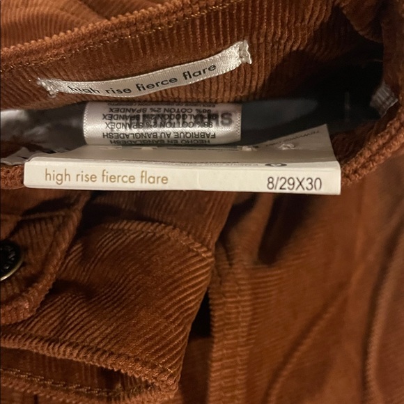 Free People X Wrangler® Corduroy High Rise Fierce Flare Jean Saddle. NWT Sz 8/29 - Picture 9 of 9